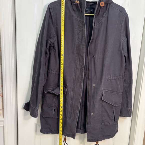Abercrombie & Fitch Womens Utility Jacket Hooded, Sz XS, Charcoal Gray, Full Zip - Picture 12 of 16